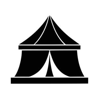 Black silhouette of a traditional circus tent vector