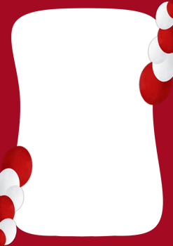 A transparent Indonesia frame with red and white balloons png