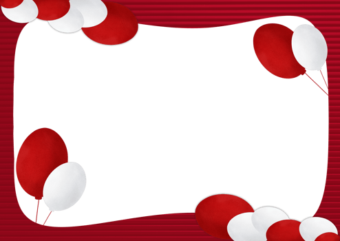 A red and white balloons frame patriotic background png