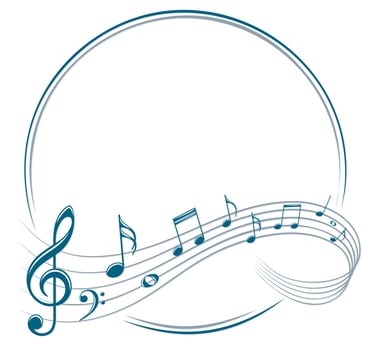 The Frame with music notes. vector