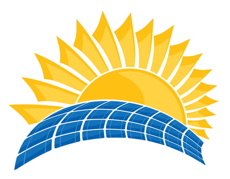 The Sun with solar battery. vector