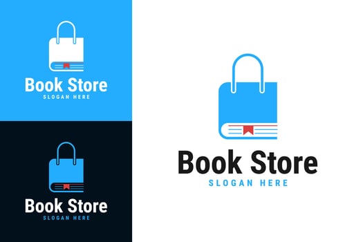Modern bookstore logo design template symbol illustration vector