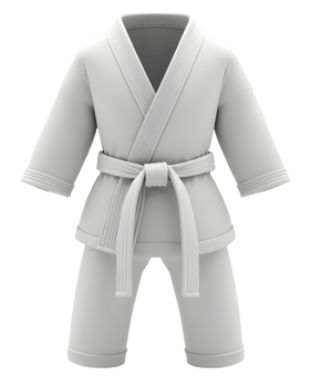 White karate gi, neatly folded, evokes sense of discipline png