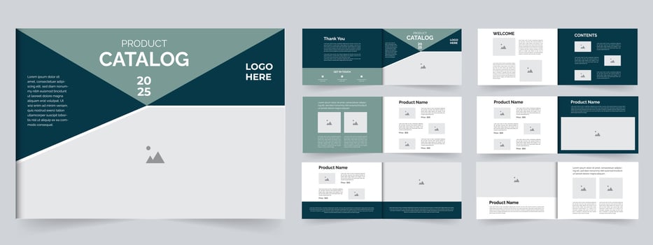 Modern and clean product catalog design A4 landscape size print ready template vector