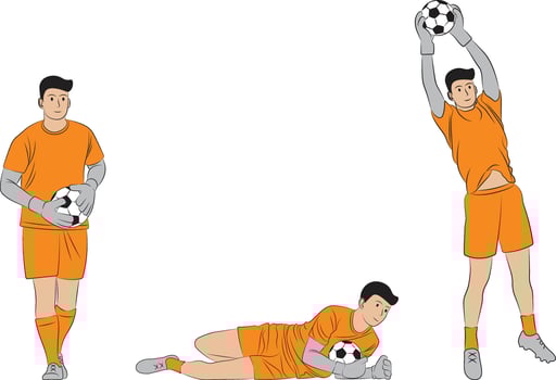Goalkeeper soccer illustration in action vector