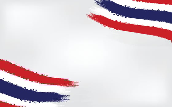 Grunge Brush Stroke Background of the Thailand Flag banner vector