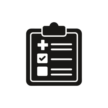 Medical checklist clipboard icon isolated on white background vector