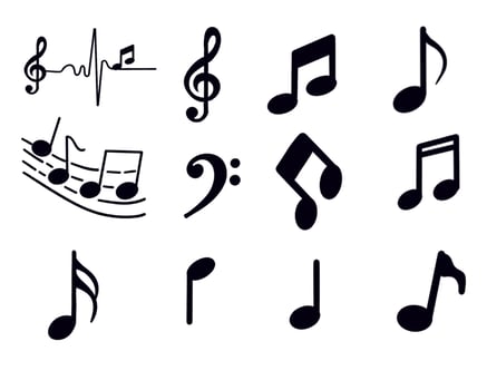 Various music symbols vector