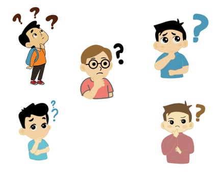 Boy thinking icon vector