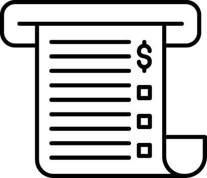 Receipt Outline Style Icon vector