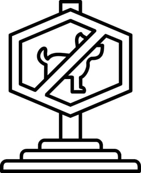 No Dog Outline Style Icon vector