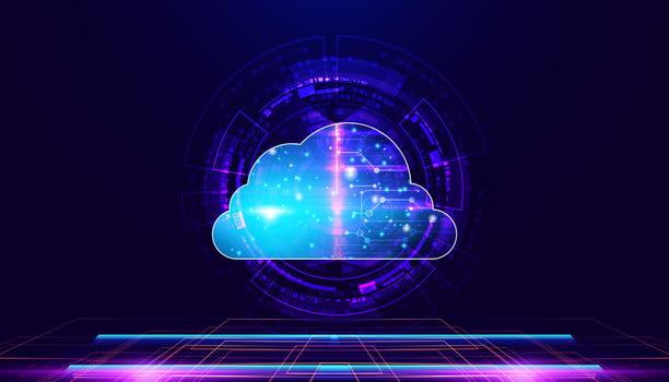 Futuristic digital cloud illustration vector