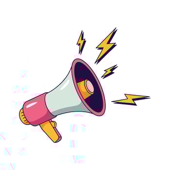 Colorful megaphone with sound waves vector