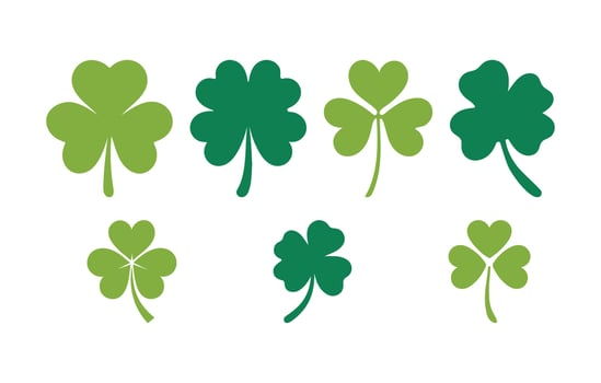 Shamrock leaf icon collection isolated on white background vector