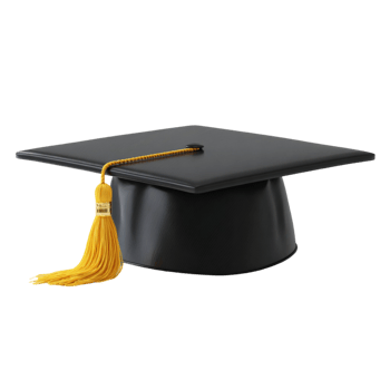 Graduation Cap with Yellow Tassel png