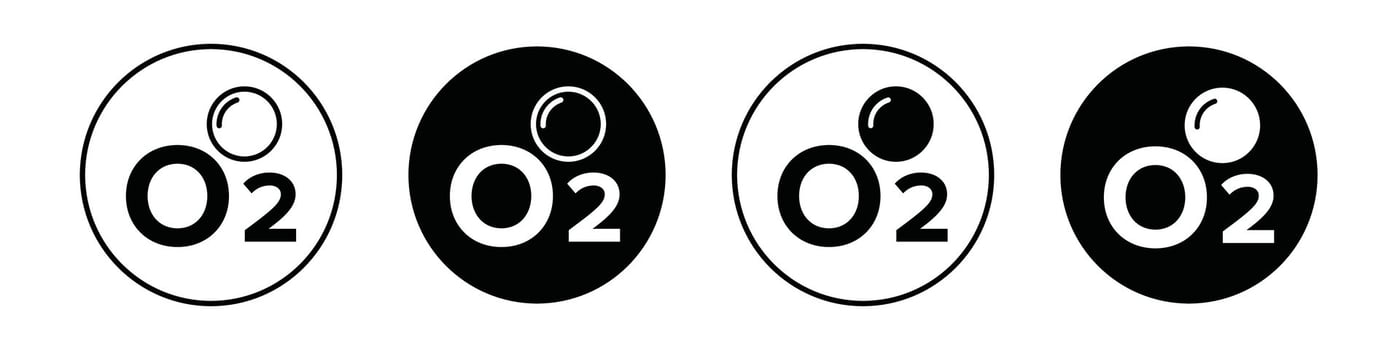 Oxygen O2 icon designs for ui vector