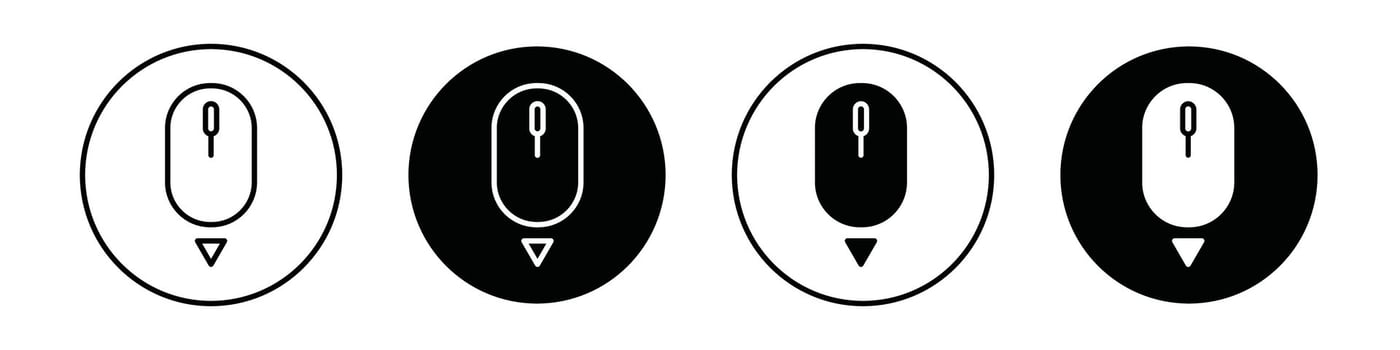 Scroll down computer mouse icon designs for ui vector