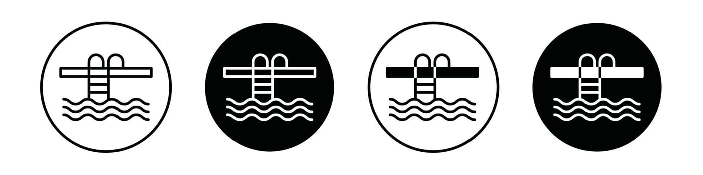 Swimming pool icon designs for ui vector