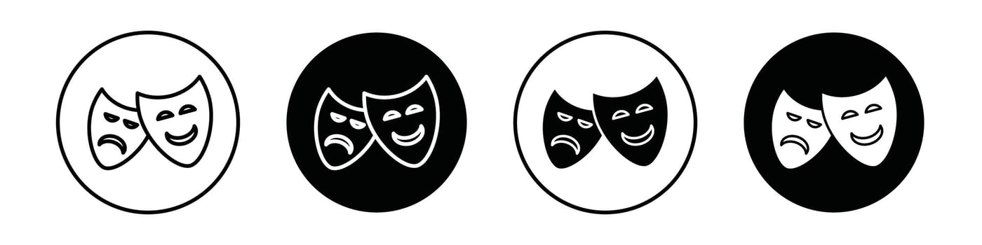 Theater masks icon designs for ui vector