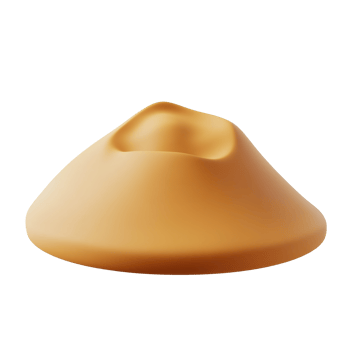 Smooth, rounded, tan form isolated on a transparent background. png
