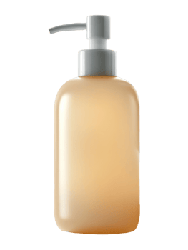 Soft beige bottle with a pump dispenser for lotion png