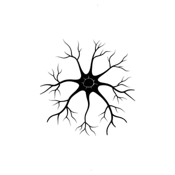 Stylized neuron cell diagram isolated on white background vector
