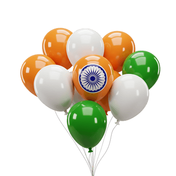 Vibrant Indian Flag Balloons Celebration Festive Party Decoration png