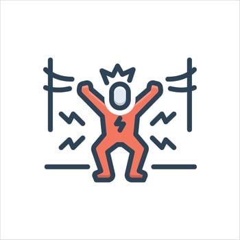 Color icon electrical-shock vector