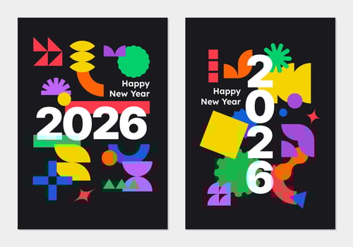 Happy New Year 2026 vibrant design vector