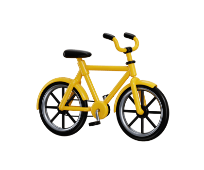 Bicycle icon 3d render concept of Cycle transport vehicle on healthy lifestyle cycle ride icon illustration png