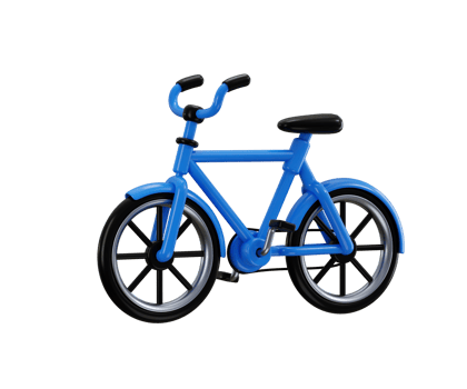 Bicycle icon 3d render concept of fitness transport vehicle on healthy lifestyle cycle ride icon illustration png