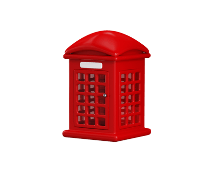 Traditional Phonebooth icon 3d render concept of old British red phonebooth icon illustration png
