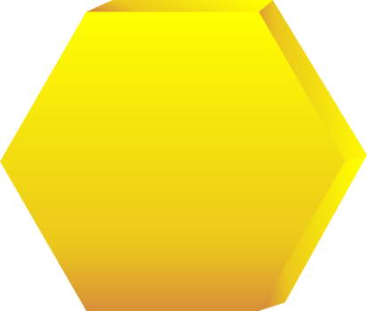 Hexagon gold color icon png