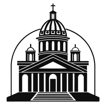 Spiritual Temple Silhouette Design in Black vector