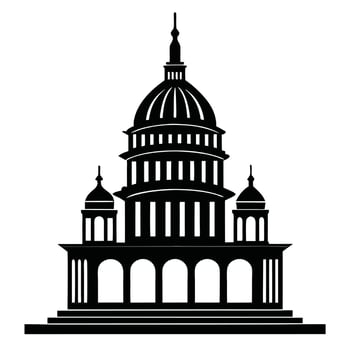 Silhouette of Holy Temple Structure in Black vector