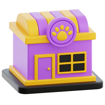 Pet Shop Building 3D Illustration png