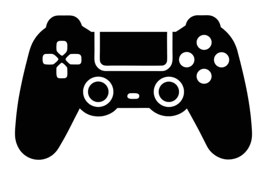 Sleek Black Game Controller Icon Powerful Symbol of Immersive Gaming and Digital Entertainment - Professional digital artwork with vibrant colors and detailed composition vector