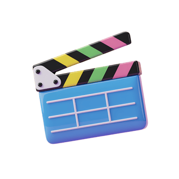 A clapperboard with colorful stripes png