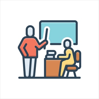 Color icon teacher vector