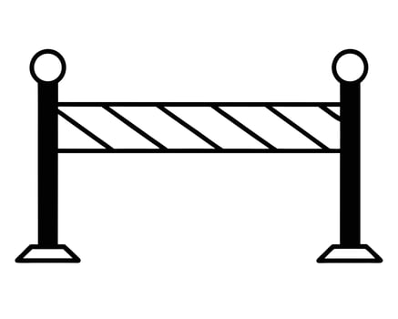 Simple Black and White Illustration of a Striped Barrier, Symbolic of Restricted Access or Caution, Set Against a Clean White Background. vector