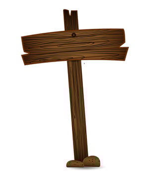 Wooden signpost with empty sign vector