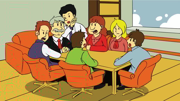 Group of people in a meeting vector