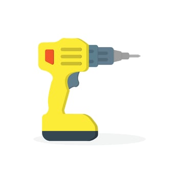 A yellow drill on a white background vector