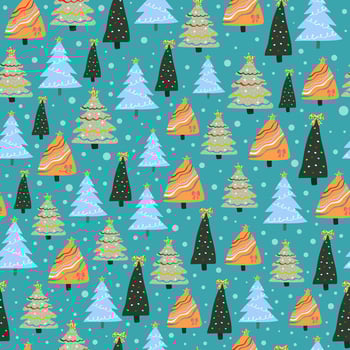 Colorful Christmas tree pattern design vector