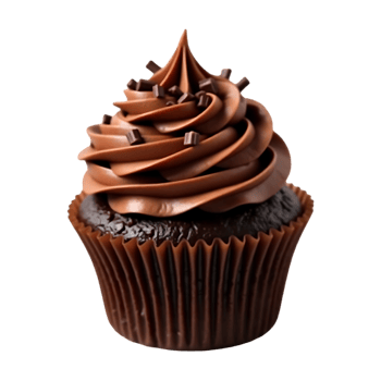 Delicious chocolate cupcake with swirls of frosting and chocolate sprinkles a tempting treat png