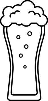 Tall Beer Glass With Foam Icon vector
