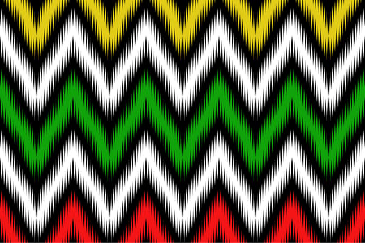 White,red,green,yellow ikat fabric pattern vector