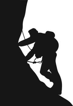 People Rock Climbing Silhouette. Sport Extreme. Flat Illustration vector