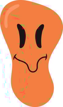 Psychedelic Melting Emoticon with Flat Design. vector