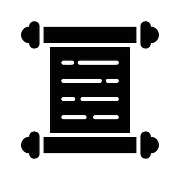 Modern glyph icon of ancient rolled parchment scroll vector